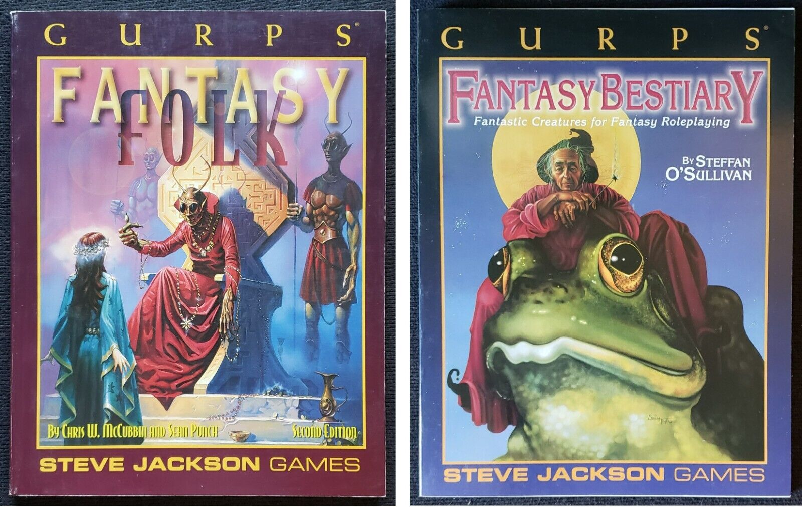 Fantasy Folk / Fantasy Bestiary – Steve Jackson Games Roleplaying Game Book Lot