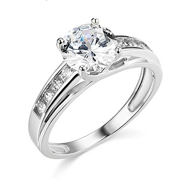 3 Ct Round Brilliant Cut Real 14k White Gold Engagement Wedding Ring Trellis