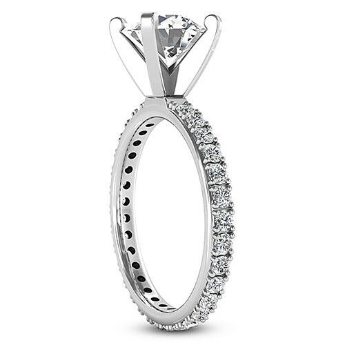 Solitaire Certified 1.78 Carat Round Diamond Eternity Engagement Ring White Gold