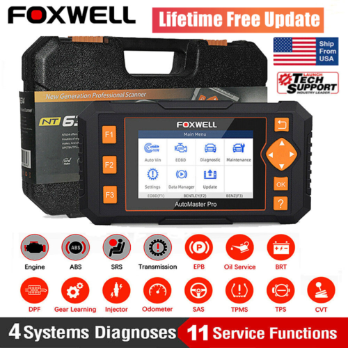 Foxwell Nt634 Pro Auto Diagnostic Tool Obd2 Scanner Abs Airbag Sas Epb Oil Tpms