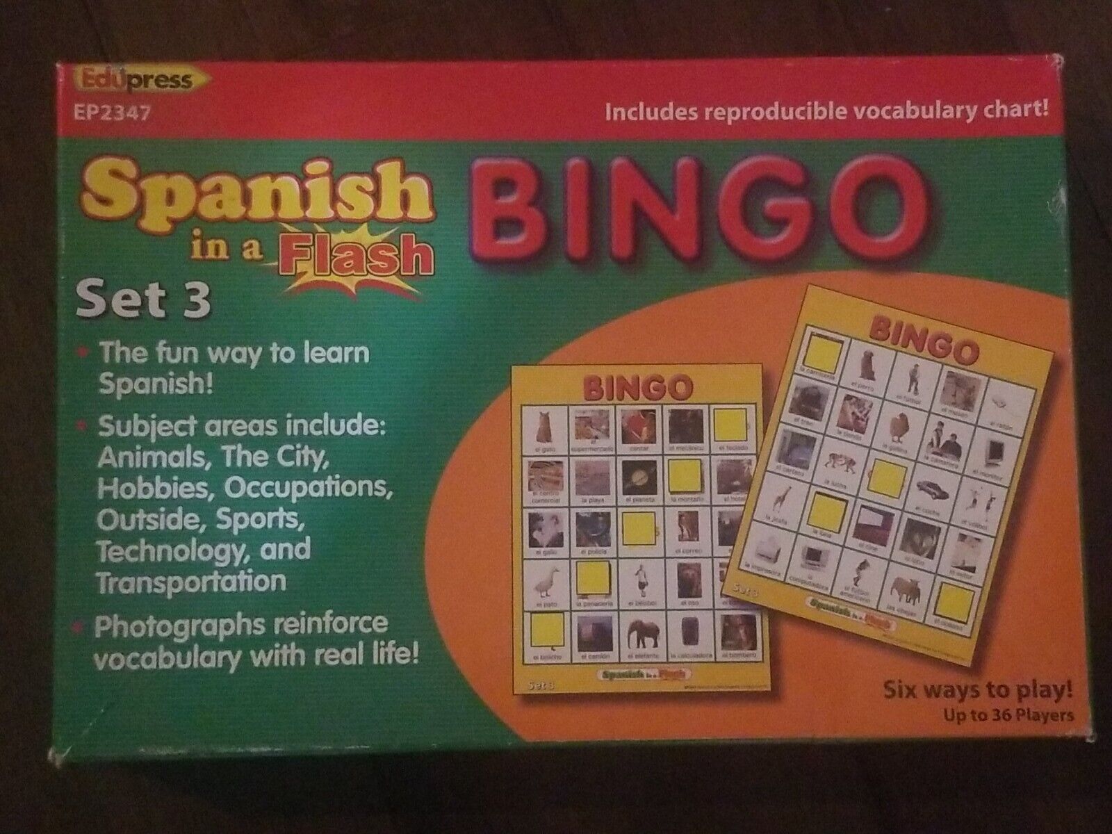 Edupress Spanish In A Flash Bingo Set 3 Sealed New