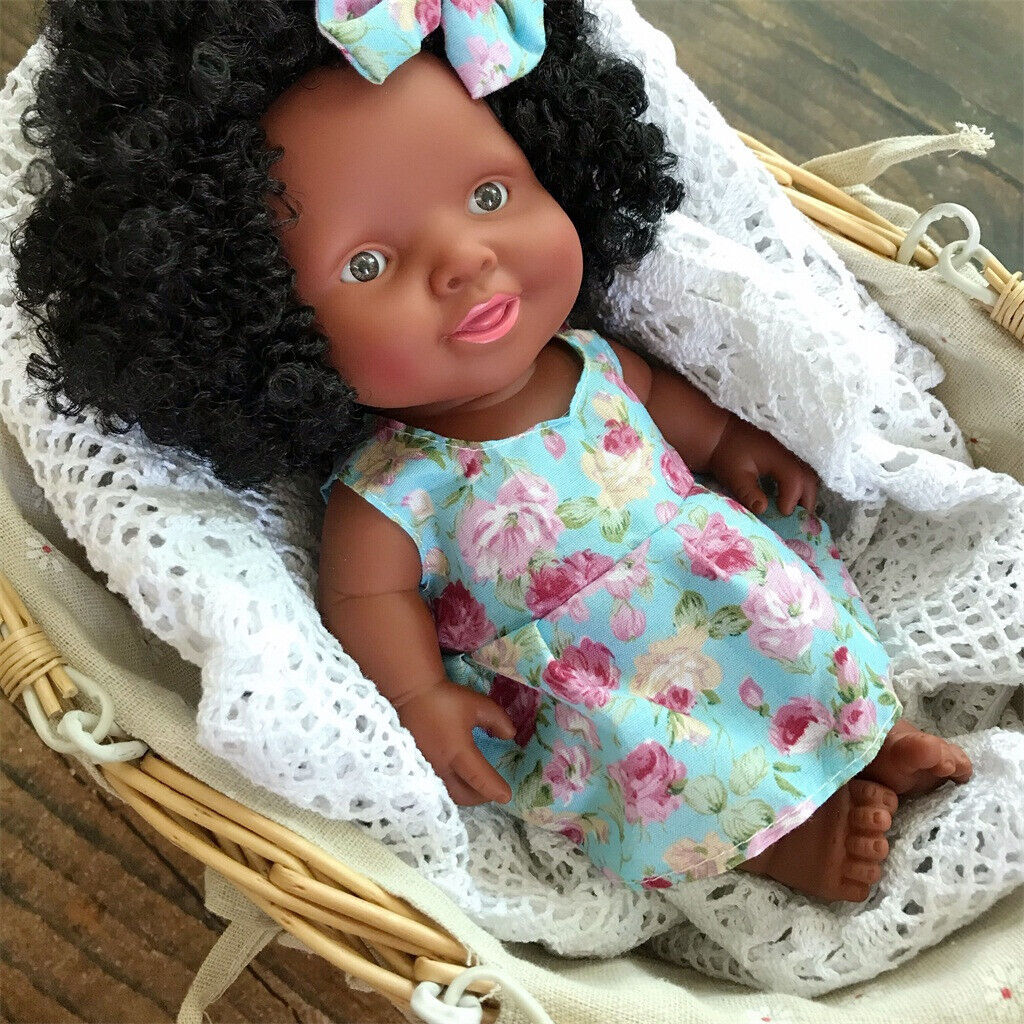 Simulated Sleep African Doll Toy Black Doll Kids Makeup Dolls To Practice On