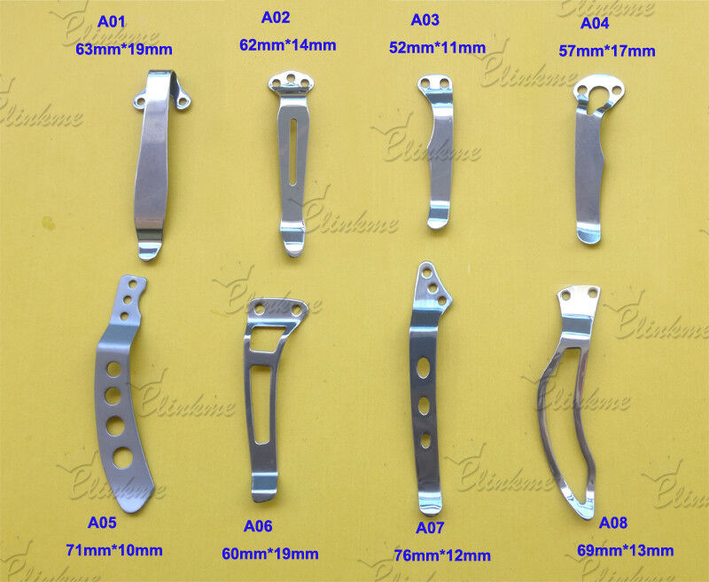 Diverse Styles Pocket Clip Folding Knives Clip Flashlight Clip Or Edc Tools