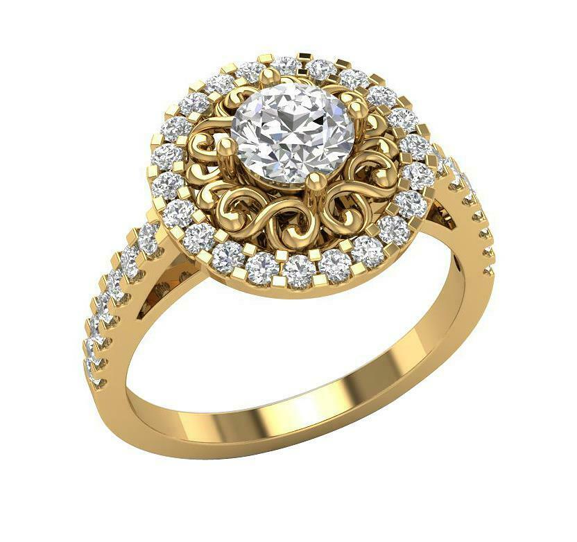 Si1 G 1.35 Tcw Natural Round Diamond Solitaire Engagement Ring 14k Yellow Gold