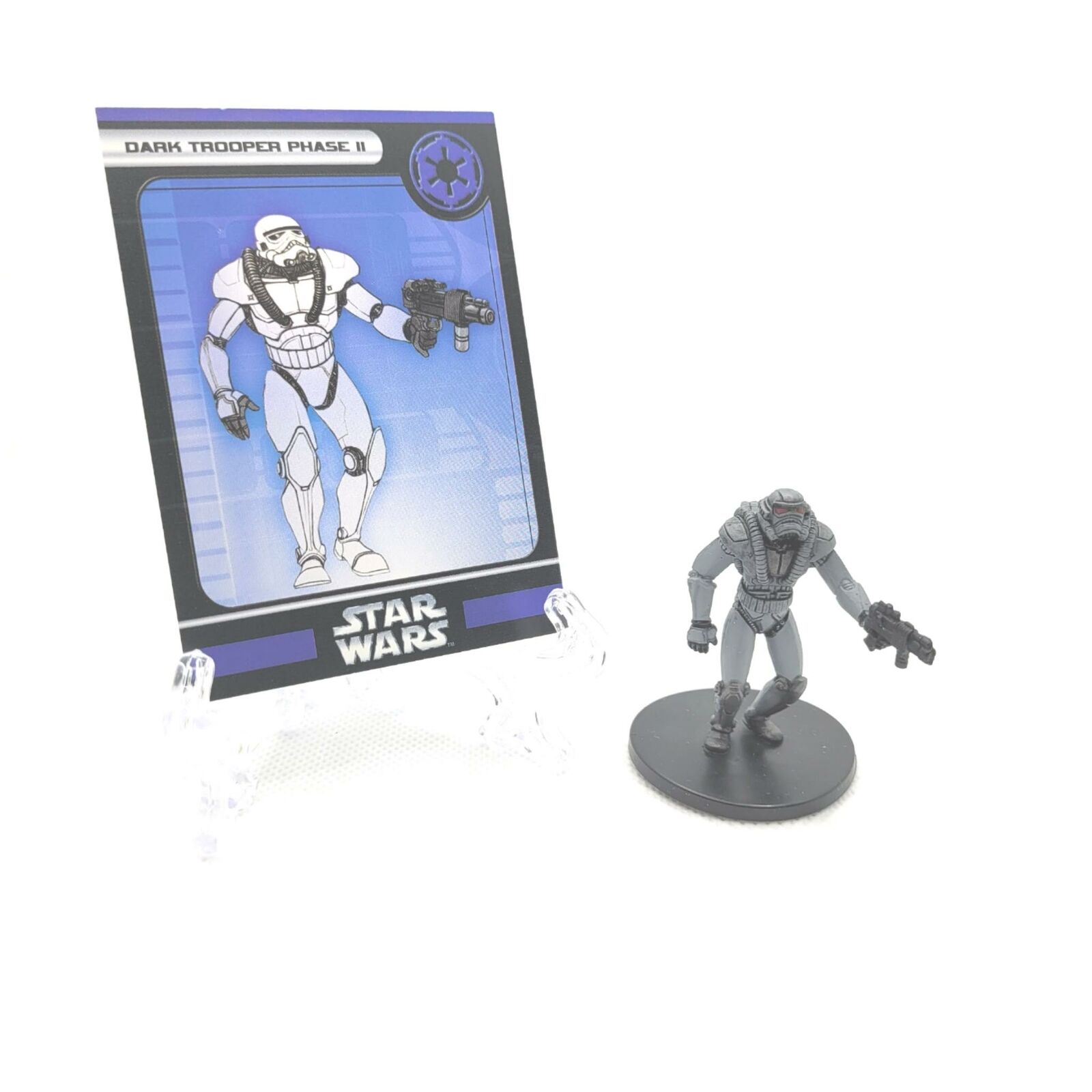 Star Wars Miniatures Dark Trooper Phase Ii W/card 48/60 Wotc Common Empire