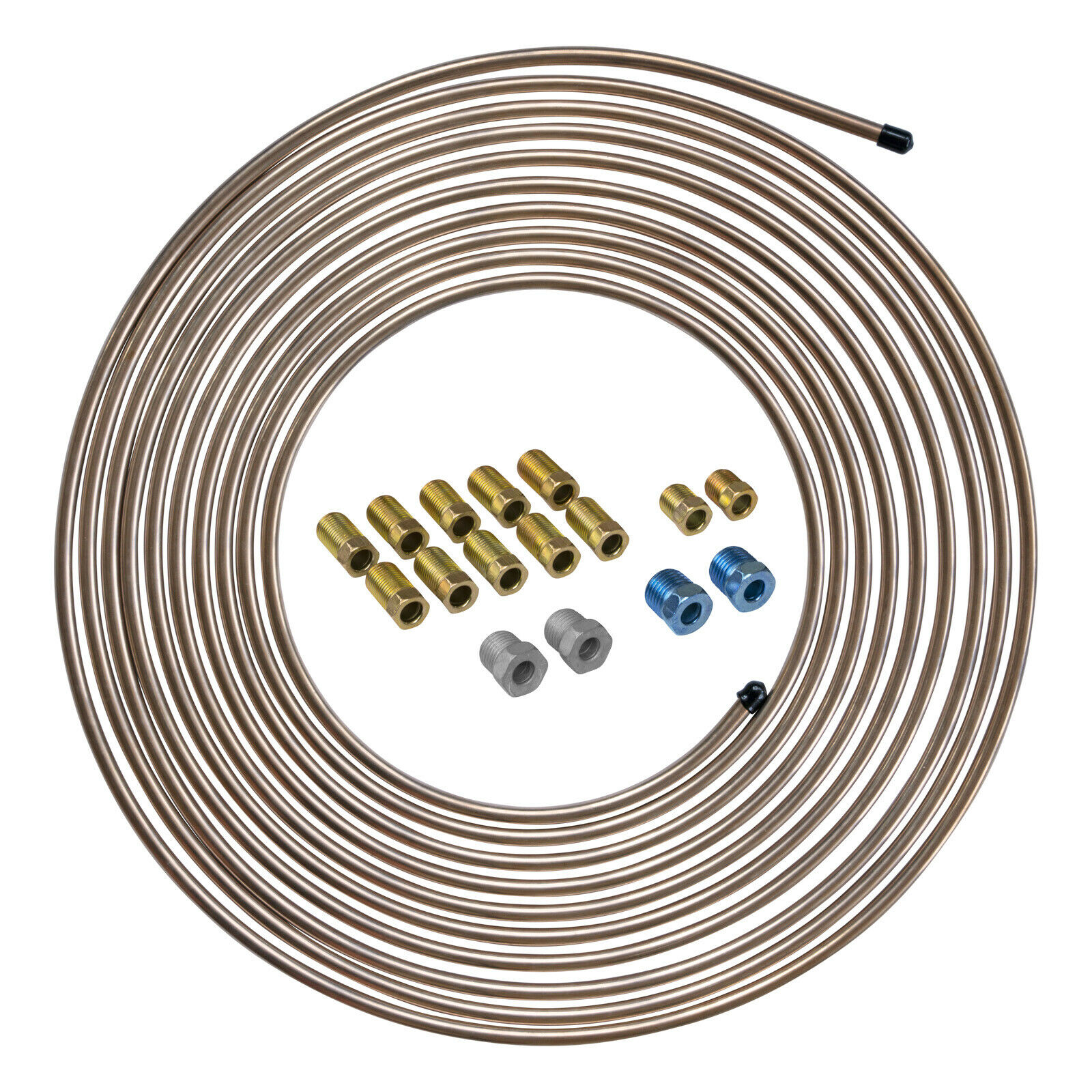 4lifetimelines 25 Ft 1/4 Copper Nickel Brake Line Replacement And Fitting Kit