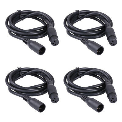 4pcs 6.5ft Dmx Cable 3 Pin Male Female Xlr Connector For Party Stage Dj Lighting