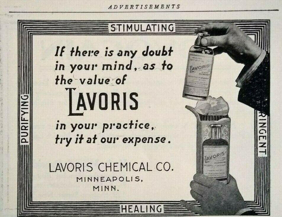 1917 Minneapolis Lavoris Chemical Co Mouthwash Dental Art Print Ad
