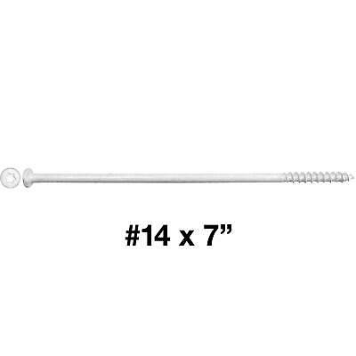 Gutter Screws: (50 Pc) #14 X 7" White Colored Painted Gutter Screw T30 Torx Head