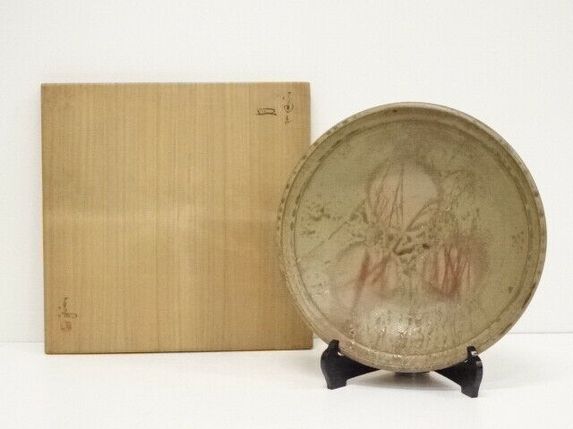 5550623: Japanese Pottery Bizen Ware Large Plate By Mitsuru Isezaki