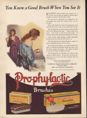 1922 Prophylactic Nightie Ralph Hair Brush Dress Bath  7473